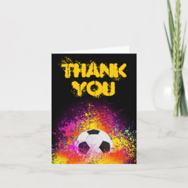 Agradecimento Tema Colorido De Futebol Neon Obrigado Cartão Nota