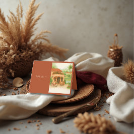 Agradecimento Terracotta Hacienda espanhola Cartão de visita de 