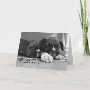 Agradecimento Ti Amo Boxer pupper Cartão de Saudação