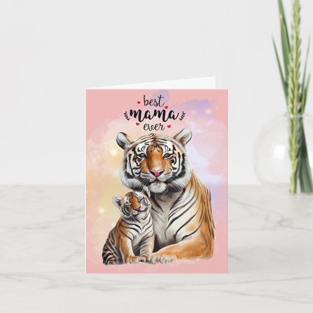 Agradecimento Tiger Mãe e Cartão de Dia de as mães (Frente)