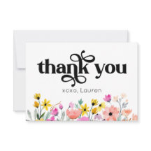 Agradecimento Tipografia Flores Aquarela Plano