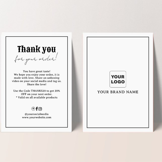 Agradecimento Tipografia Retroativa Obrigado Cartão de Desconto (Criador carregado)