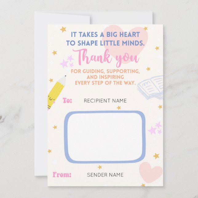 Agradecimento Titular do Cartão de Presente de Apreciação do Pro (Frente)