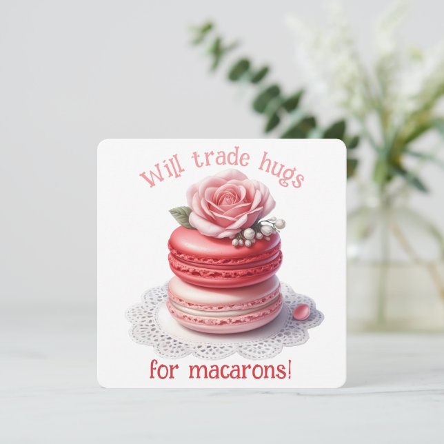 Agradecimento Traz Hugs - Cartão de Dia de os namorados (Em pé/Frente)