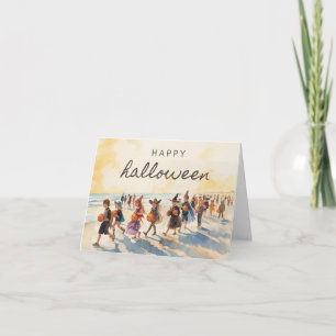 Agradecimento Trick or Treat - Cartão de Dia das Bruxas Costeira