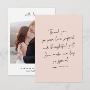 Agradecimento Troca de Script Chic Obrigado Cartão com fotos de