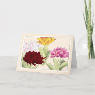 Agradecimento Tulipas de papagaio coloridas, Cartão de Arte Botâ