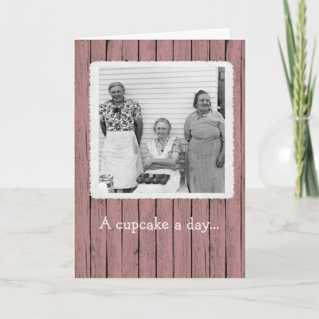 Agradecimento Um Cartão de Aniversário de Cupcake por Dia (Frente)