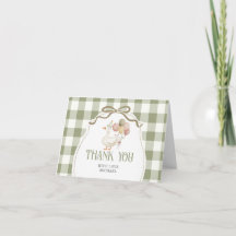 Um cartão de aniversário Sage Gingham de um ganso