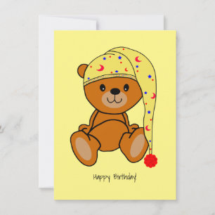 Agradecimento Urso bonito de pelúcia com cartão de aniversário d