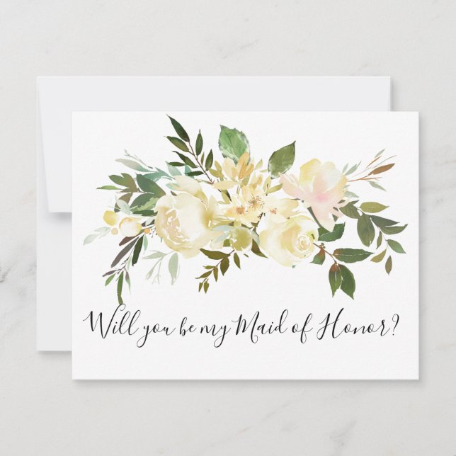 Agradecimento Vanilla Blossoms Você Será Meu Cartão De Madrinha  (Frente)