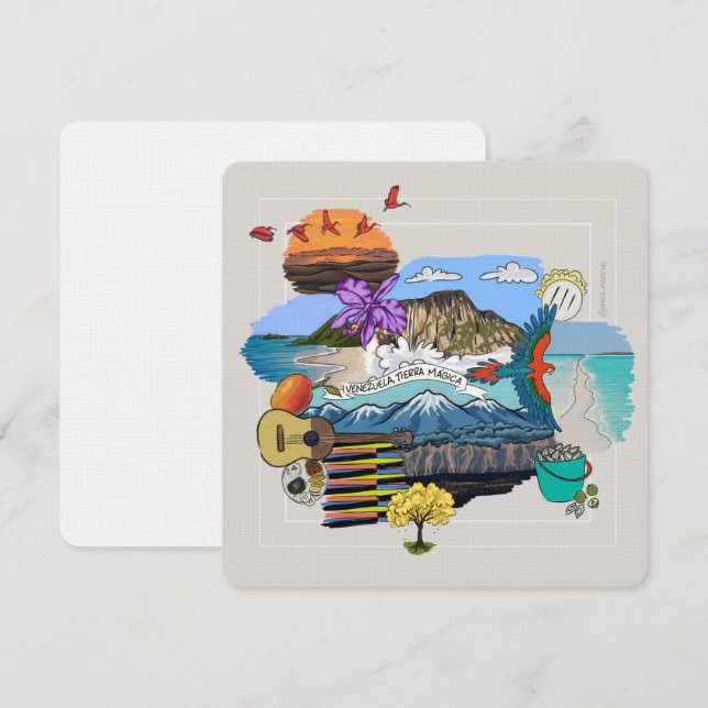 Agradecimento Venezuela ✨ Cartão de Saudação da Terra Mágica (Frente/Verso)