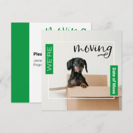Agradecimento Verde Estamos Movendo o Cão de Dachshund no Cartão