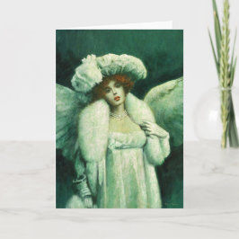 Agradecimento Vintage Angel Em Cartão De Saudação Branco