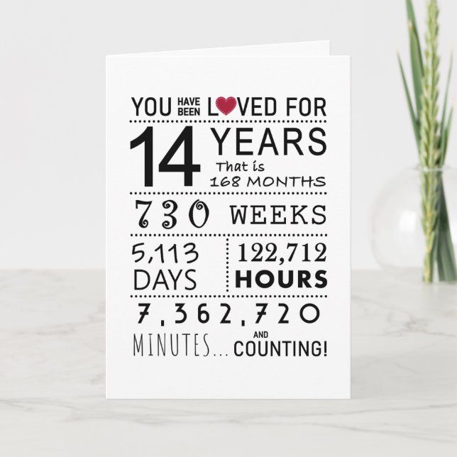 Agradecimento Você Foi Amado Com O Cartão De Aniversário De 14 (Frente)