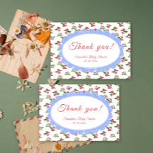 Agradecimento Watercolor vintage Flores Baby Showe