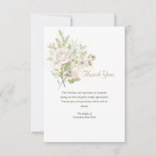 Agradecimento Whper Floral Obrigado Cartão de condolências