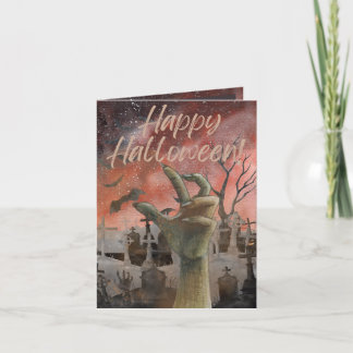 Agradecimento Zombie Arising Cartão de Halloween
