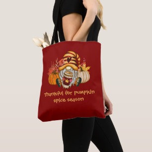 Agradeço Por Pumpkin Spice Season Gnome Tote Bag