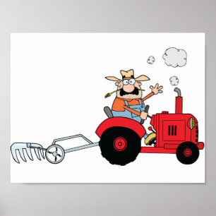 Agricultor Num Poster De Trator