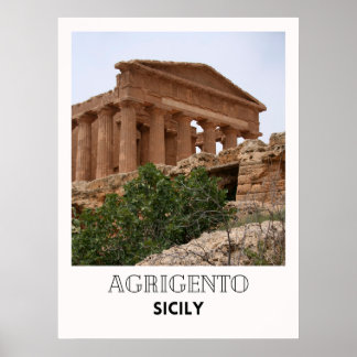 Agrigento Sicily Itália Poster de viagens