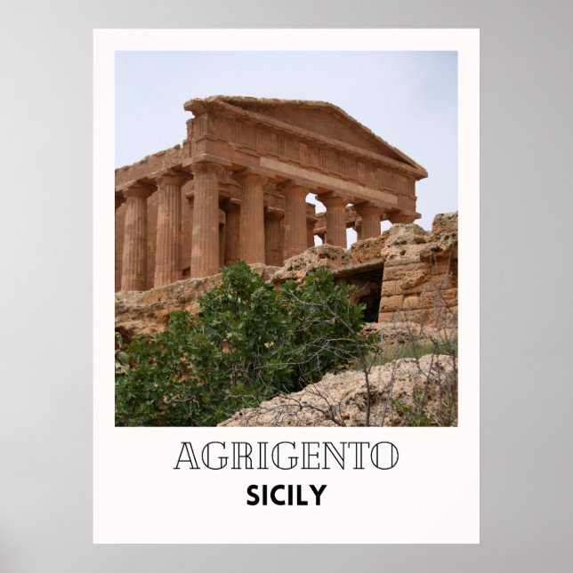 Agrigento Sicily Itália Poster de viagens (Frente)