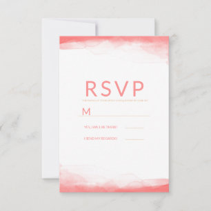 Água Coraletada Brilhante Moderno Casamento RSVP