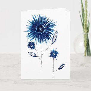 Água de Indigo Azul Profundo Aquarela Cartão de Cu