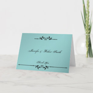 Água e Preto Agradecimento de Casamento Elegante