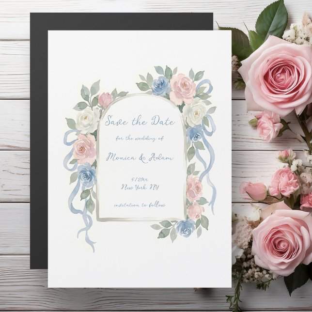 Água-forte Arco Floral Salvar a Data (Criador carregado)