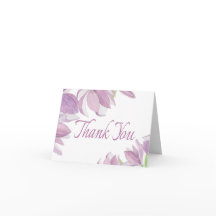 Água-forte Floral de Agradecimento Aguarela Roxo L