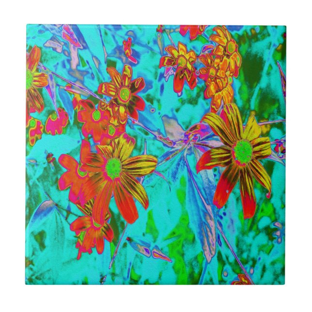Água Tropical com Flores Amarelas e Laranjas (Frente)