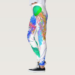 Água-viva em branco - Leggings