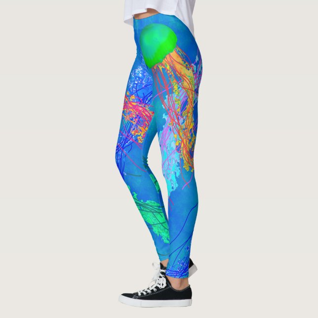 Água-viva no Azul - Leggings (Esquerda)