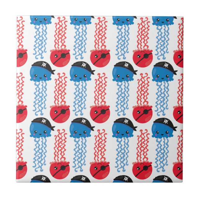 Água-viva pirata, padrão de água-viva, animais mar (Frente)