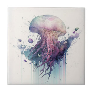 Água-viva Roxa, Aquarela, Azulejo