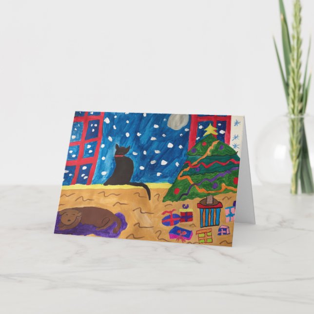 Aguardando Cartão de Saudação de Natal (Frente)