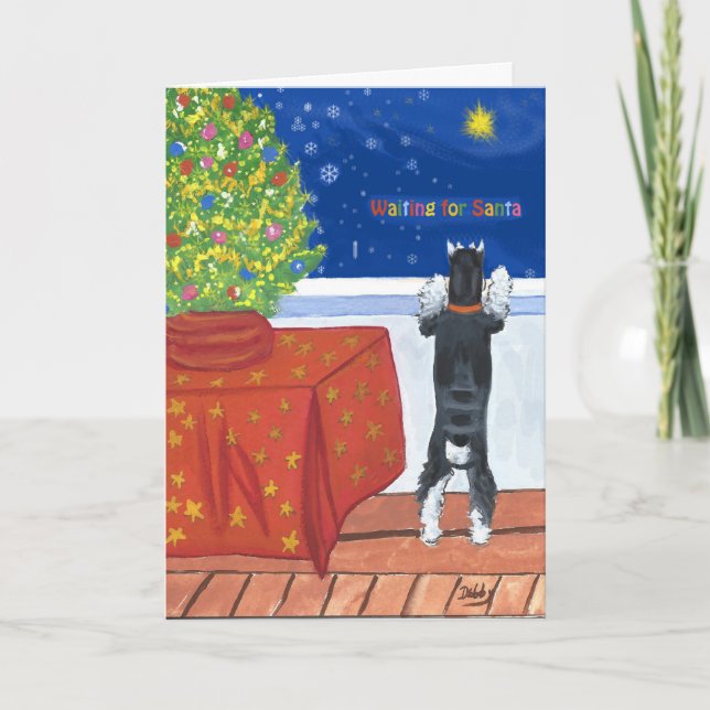 Aguardando Papais noeis Cartão de Natal (Frente)