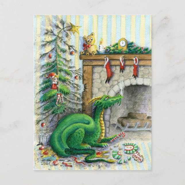 Aguardando Papais noeis - cartão postal (Frente)