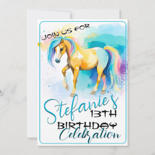 Aguardente Colorida Pony 5 Convite de Aniversário