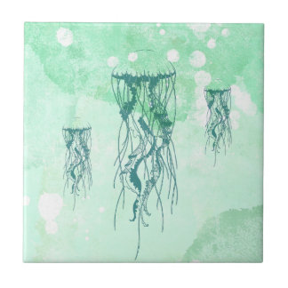 Aguarela Azul de Água-viva Inspirada no Oceano
