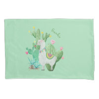 Aguarela bonito do lama e do cacto - personalizada