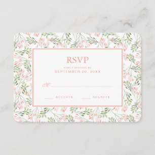 Aguarela botânica do verde & do rosa - RSVP