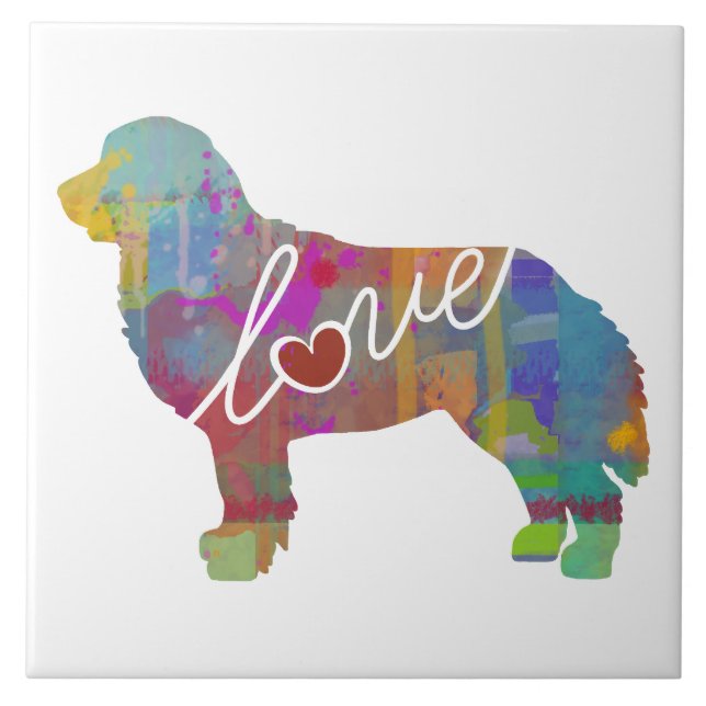 Aguarela do cão de montanha de Bernese (Frente)