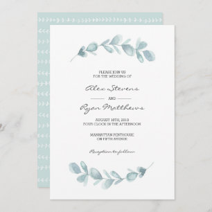 Aguarela do jardim do eucalipto do convite   do