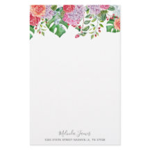 Aguarela floral tropical artigos de papelaria