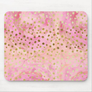 Aguarela Glam moderna Mousepad dos pontos Dourados
