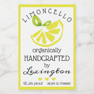 Aguarela Limoncello para uma etiqueta pequena   da
