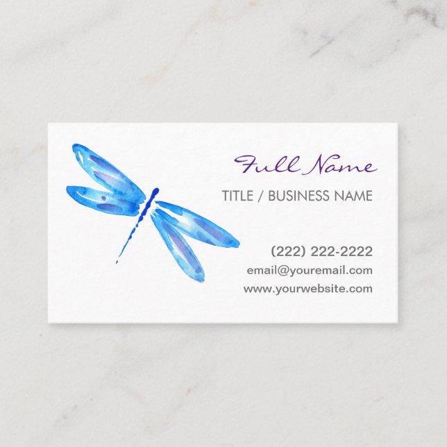 Aguarela roxa azul dos cartões de visitas | da (Frente)