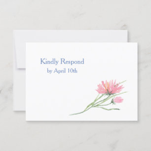 Aguarela RSVP Wedding floral cor-de-rosa
